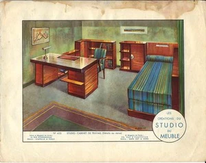 Stampa antica MOBILI Studio Scrivania Georges Arou 1933 Antique Print FURNITURE - Imagen 1 de 1