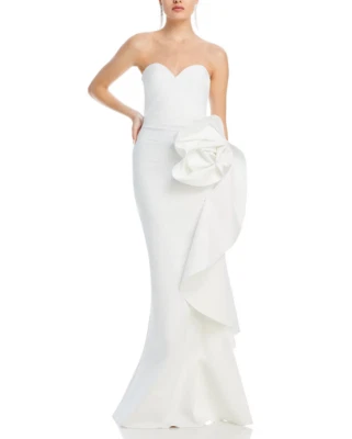 Chiara Boni La Petite Robe Ethane Rosette Gown $1295 Size 46 IT # 8A 2322 - Image 1 of 4