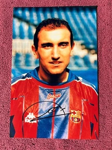 Autograph ABELARDO FERNANDEZ-FC Barcelona-54 Caps SPAIN-Ex-Gijon-signed 12x8" - Picture 1 of 3