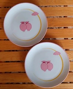 The Toscany Collection Japón Juego de 2 Platos Ensalada Aperitivo Cordero Rosa Oveja - Imagen 1 de 4