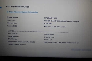 Bargain HP ZBook 15 G3 8gb Ram ,500gb HDD Core i5 6th Gen black used.,., - Picture 1 of 11