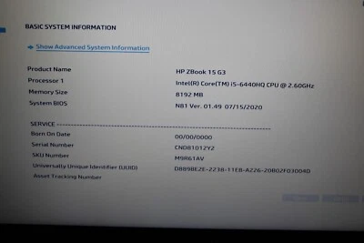 Bargain HP ZBook 15 G3 8gb Ram ,500gb HDD Core i5 6th Gen black used.,., - Image 1 of 4