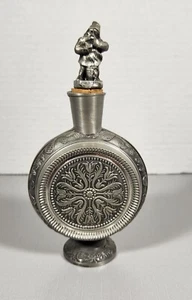 VINTAGE PEWTER METAL SANTA CLAUS TOP LIQUOR BOTTLE - Picture 1 of 18