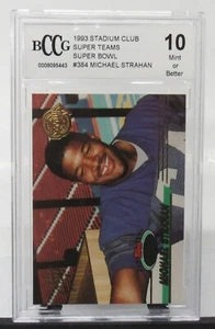 1993 Stadium Club #384 Michael Strahan Beckett 10 Mint 1993 Super Bowl Teams - Picture 1 of 4