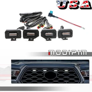 Front Bumper Hood Grille LED Light W/Wire Harness set For Tacoma 2020-2022 White - Picture 1 of 12