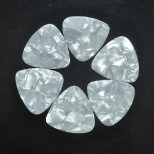 100Pcs Thin 0.46mm Celluloid 346 Rounded Triangle Guitar Picks Pearl White - Picture 1 of 5