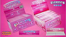 PINK ELEMENTS Kingsize Slim Pink Rolling Papers and Papers with Tips - Natural