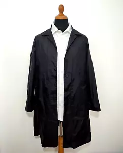 Armani Rain Jacket Women US12 IT46 D42 Black Nylon Elegant Long Coat Trench Top - Picture 1 of 10