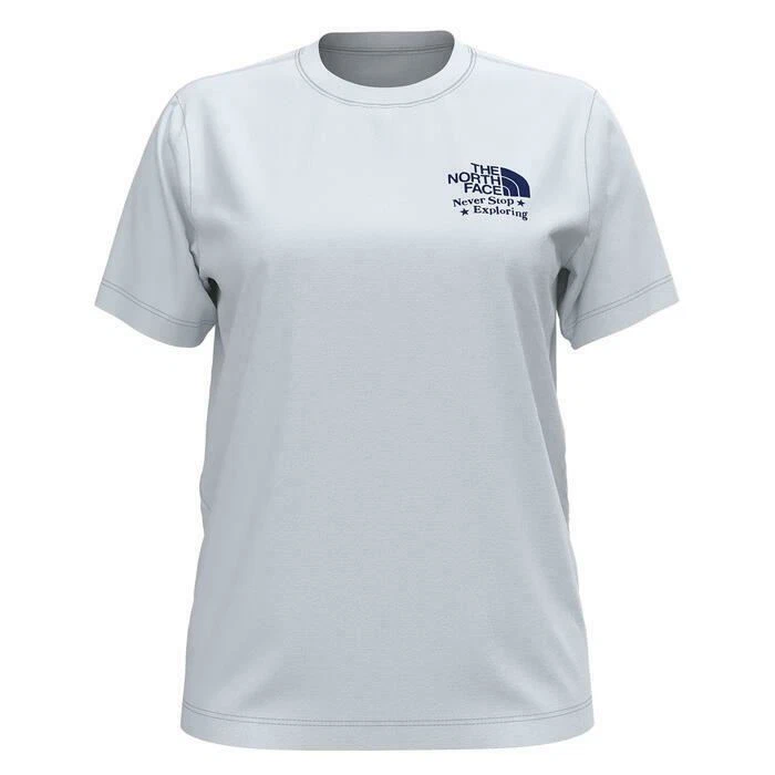 The North Face Crew Neck White USA T-Shirt Never Stop Exploring Womens L or XL - Image 1 of 4