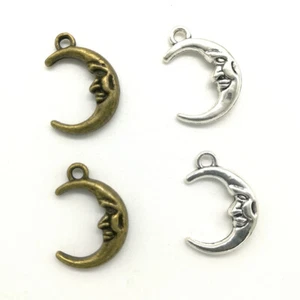 Wholesale retro Jewelry Making DIY moon face alloy charms pendants 22x15mm - Picture 1 of 11
