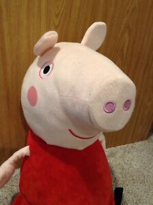 Large 19" PEPPA PIG in Red Dress Characters Stuffed Animal Plush Toy