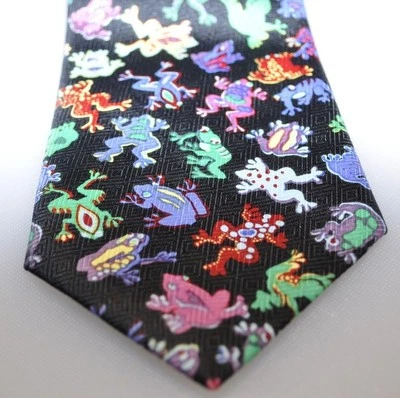 Corbata colorida con ranas, A Rogers, casa de seda, 100 % poliéster  Foto 1 de 3