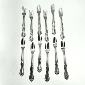 Vintage International S Co Stainless Seafood Cocktail Pickle Forks Set Of 12 - Picture 1 of 7