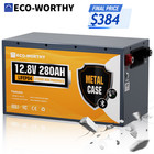 ECO-WORTHY 12V 280Ah 3584Wh Bluetooth Metal Case LiFePO4 Lithium Battery For RV