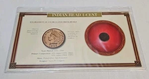1897 U.S. Indian Head One Cent Uncirculated Coin On a History Panel - Picture 1 of 6