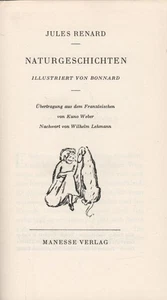 (Manesse) Jules Renard: Naturgeschichten (illustriert von Bonnard)   1960 - Bild 1 von 7