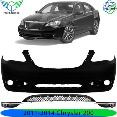 Front Bumper Fascia Paintable & Lower Grille Kit For 2011-2014 Chrysler 200 Foto 1 de 4