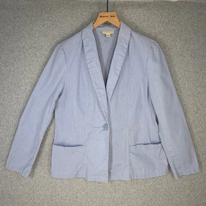 Chaqueta Blazer Para Mujer Appleseed Azul Claro Lino Algodón Talla 10 - Imagen 1 de 11