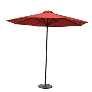  1288 DestinationGear Classic Wood 9' Market Umbrella Red - Picture 1 of 2