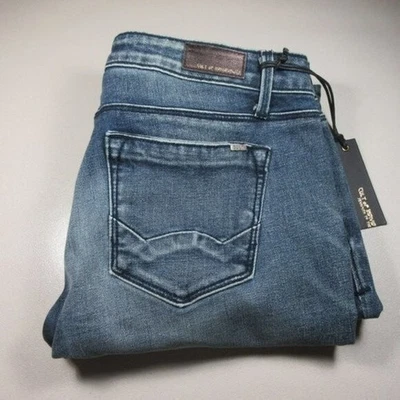 Zíperes CULT of Individuality feminino moto escuro angustiado elástico médio 28x32 novo com etiquetas - Imagem 1 de 4