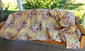 Vtg Ralph Lauren Sophie Brooke KING Comforter Yellow Floral Reversible Bedding - Picture 1 of 21