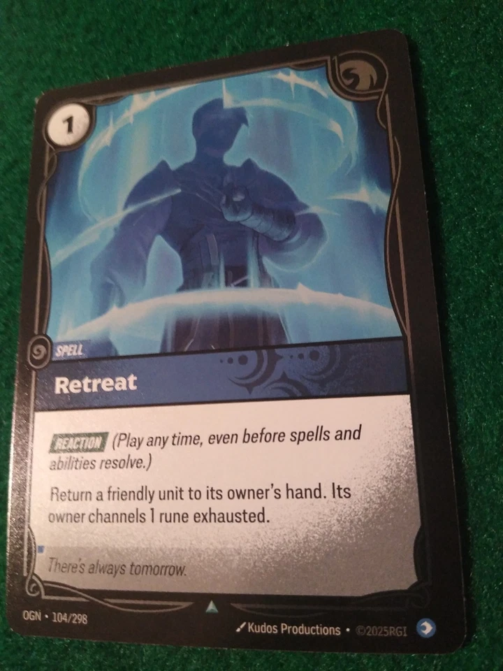 RETREAT 104/298 RIFTBOUND LEAGUE OF LEGENDS (SPELL) RARE FOIL CARD - Image 1 of 1