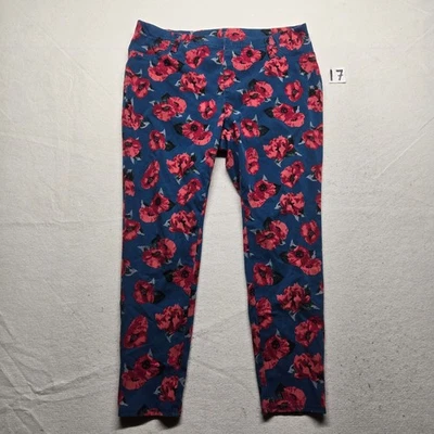 FADED GLORY Flowers Floral Legging Pants Stretch Adult Women's Size 2X (18W-20W) - Image 1 of 4