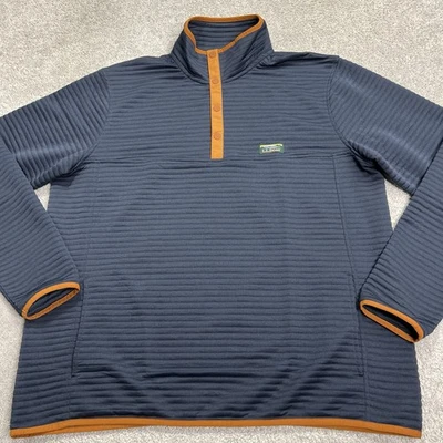 Pullover LL Bean Airlight tejido a presión XLT alto ligeramente ajustado acanalado bolsillo azul Foto 1 de 4