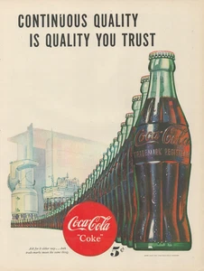 1947 Coca Cola Coke Continuous Quality is Quality You Trust Vintage Print Ad - Picture 1 of 1