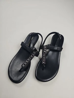 Sandalias sin cordones de cuña bajas de 1,5" negras Athena Alexander para mujer talla 38 Foto 1 de 4