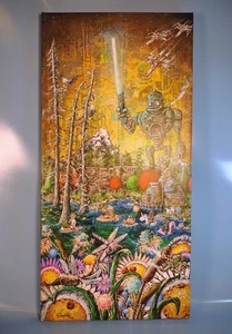 RINGELSTETTER "Intermission" canvas print tattoo graffiti whimsical Sci-Fi 70/75 - Picture 1 of 8