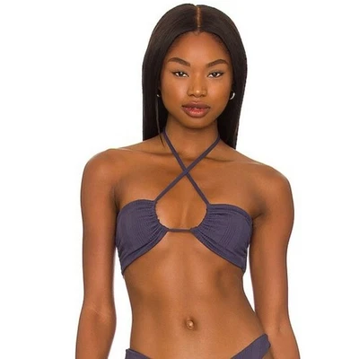 L*Space Dawn Bikini Top in Slate Gray Size Small NWT Halter Strapless - Image 1 of 4