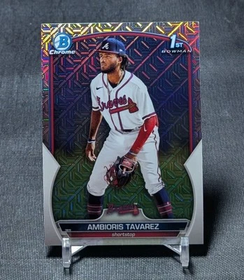 Ambioris Tavarez 1st Chrome Mojo Refractor Rookie 2023 Bowman Card BCP-33 Braves - Image 1 of 2
