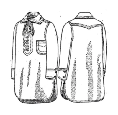 Past Patterns 0566 - Mid 1890s Mens Yachting Shirt Sewing Pattern 16 inch Neck - Image 1 of 2