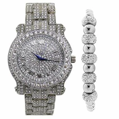 Mens fit for a King Gold Blinged Out Luxury Watch Bracelet Set- L0504SSham - Photo 1/4