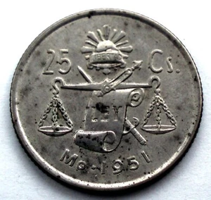MEXICO 25 CENTAVOS 1951 KM#443 Silver. TT1.4 - Picture 1 of 2
