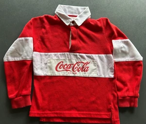 VTG Coca Cola Sweater Boys Small Red/White Pullover Collard 80s Kids Youth Shirt - Picture 1 of 3