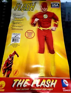 The Flash DC Comics Justice League Superhero Fancy Dress Halloween Adult Costume - Picture 1 of 4