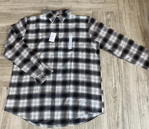 Croft & Barrow The Extra Soft Flannel Big & Tall Collection Black White Ombre  - Picture 1 of 3