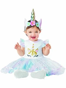 Infant Girls Rainbow Glitter Unicorn Dress Costume Baby Halloween Costume - Picture 1 of 3