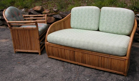 GROUP Vintage HENRY OLKO Willow & Reed Bamboo Rattan McGuire Wicker Furniture Cover