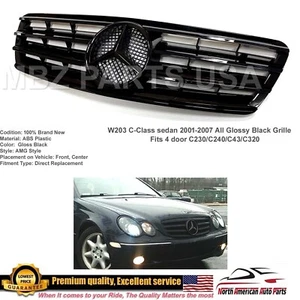C240 C320 C230 C280 Style Grille All Black 2001 2002 2003 2004 2005 2007 New - Bild 1 von 6