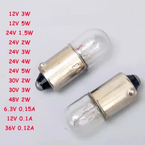 2 x B9 Bajonett Anzeige Glühbirne Lampe 6.3/12/24/30/36/48V 1.5/2/3/5W 9x28mm - Bild 1 von 6