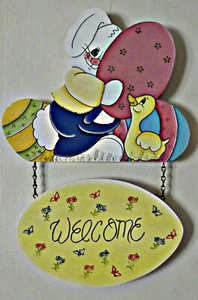 SALE   easter decor,welcome sign,door decor,bunny,eggs,Easter welcome, duck - Picture 1 of 4