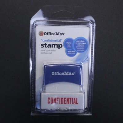 Office Max "Confidential" Stamp - Pre-Inked Flip Lid - Reinkable - Sealed - Image 1 of 2