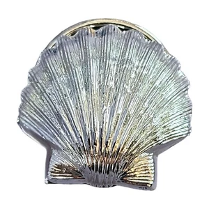 Vintage Silver Tone Scallop Shell Scarf Clip Made in West Germany EUC - Picture 1 of 4