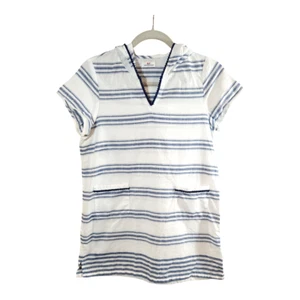 Vineyard Vines Hooded Tunic Swim Cover-up in Seafoam Stripe Girls' Large 12/14 - Picture 1 of 6