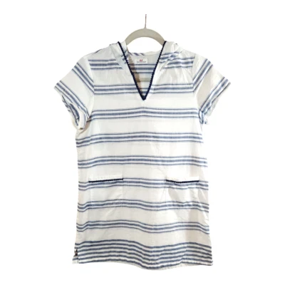Vineyard Vines Hooded Tunic Swim Cover-up in Seafoam Stripe Girls' Large 12/14 - Image 1 of 4