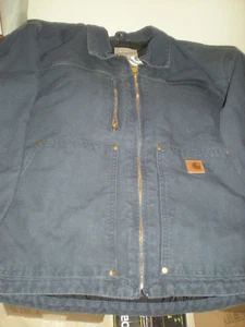 CARHARTT Medium Navy Blue Duck Lined Jacket 378-20 #25L.87 NEW - Picture 1 of 2