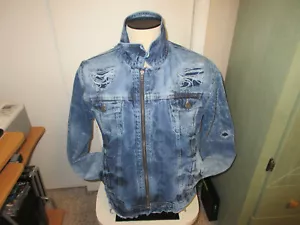 JORDAN CRAIG Distressed Ripped look Denim Jacket new wot - Picture 1 of 8